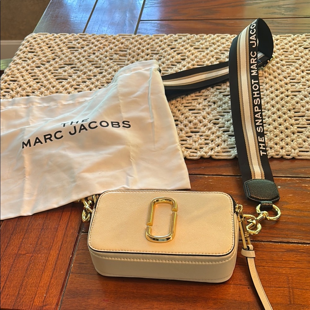 Marc Jacobs Cream Crossbody Bag with Gold Hardware